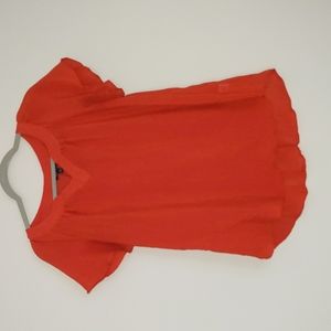 Sami & Joe orange ruffle sleeve blouse